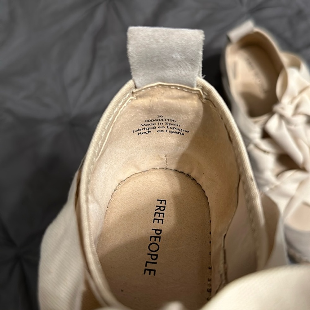 Free People Cream and Tan Espadrille Platform Sneaker - Picture 11 of 12